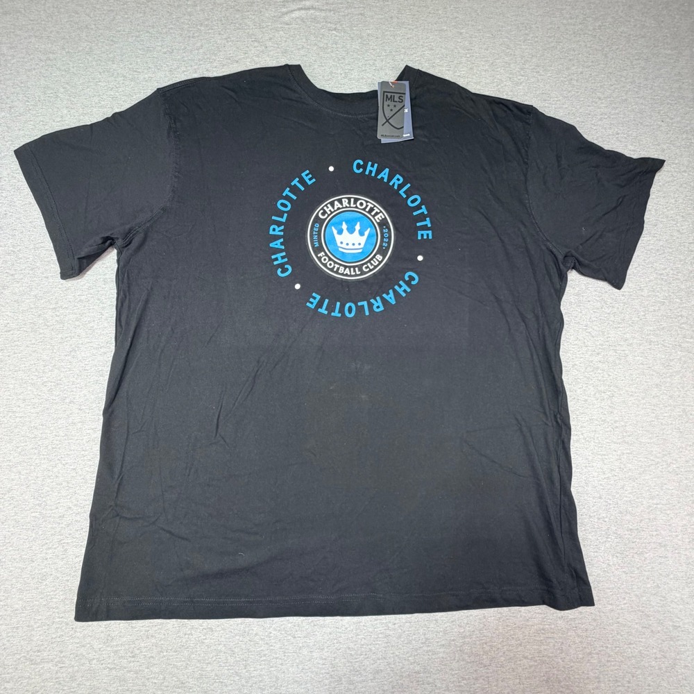 Fanatics Charlotte FC MLS Soccer T-Shirt Mens 3XL Black Cotton Tee NWT